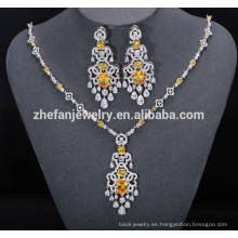 ZheFan conjuntos de joyas nupciales indio por mayor con zirconia cúbica